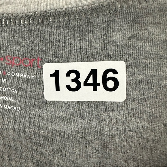 New York & Company Sport Long Sleeve V Neck T Shirt Womens Medium Grey - Picture 9 of 9